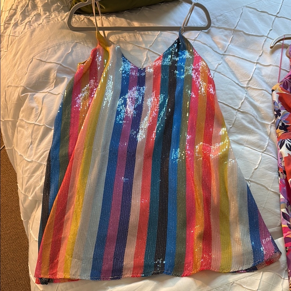 Storia Multicolor Sequin Mini Dress